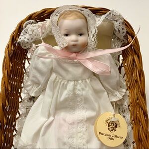 HOUSE OF GLOBAL ART Painted Porcelain Baby Doll
